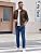 Men's Long Sleeve Button-Up Shirt Jacket with Flap Pockets