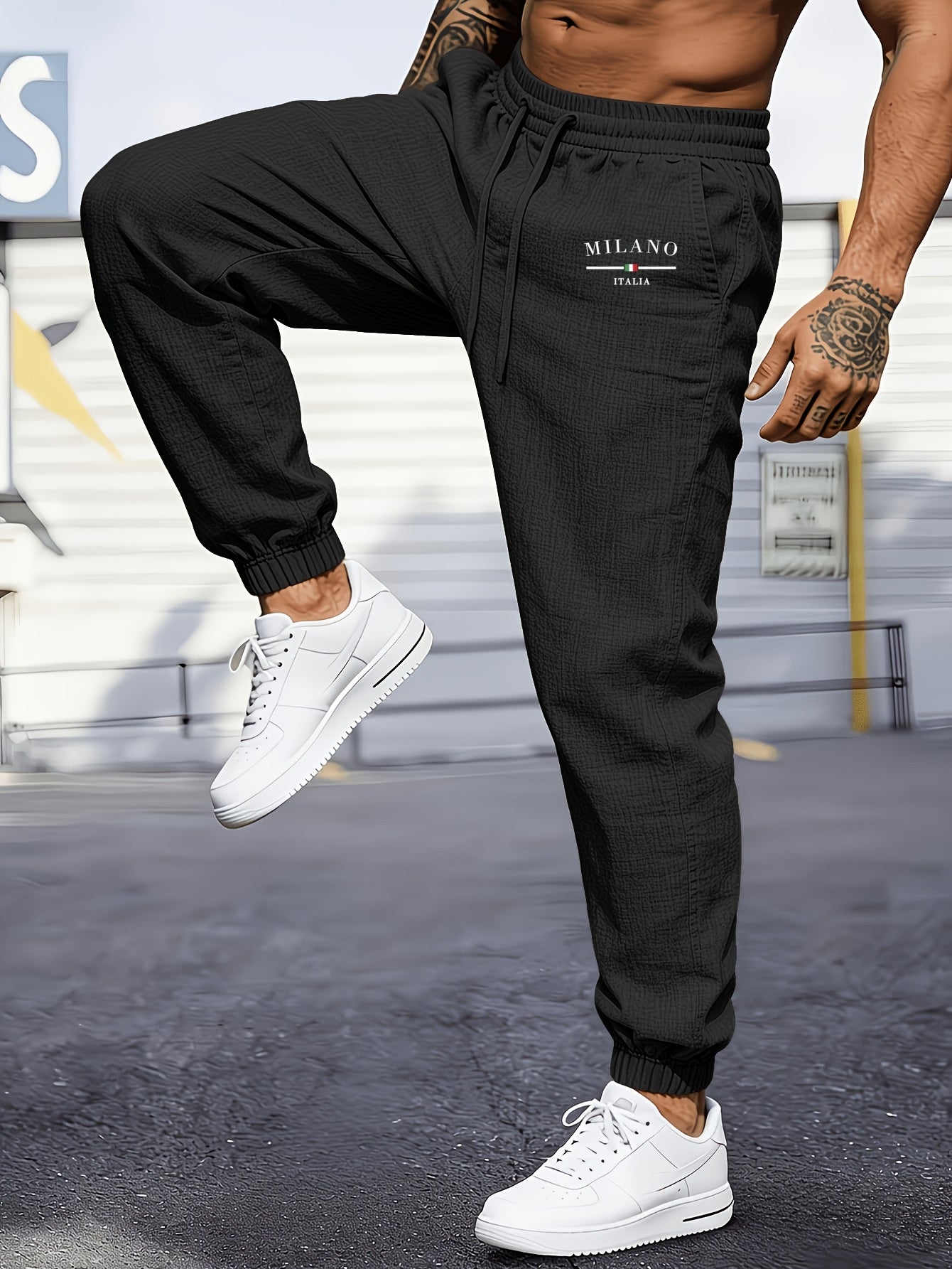 Men's Casual Linen Jogger Pants with Drawstring and Pockets