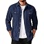 Men's Long Sleeve Button-Up Shirt Jacket with Flap Pockets