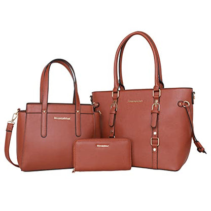 Women’s 3-Piece Tote Bag and Wallet Set – Stylish Shoulder Satchel