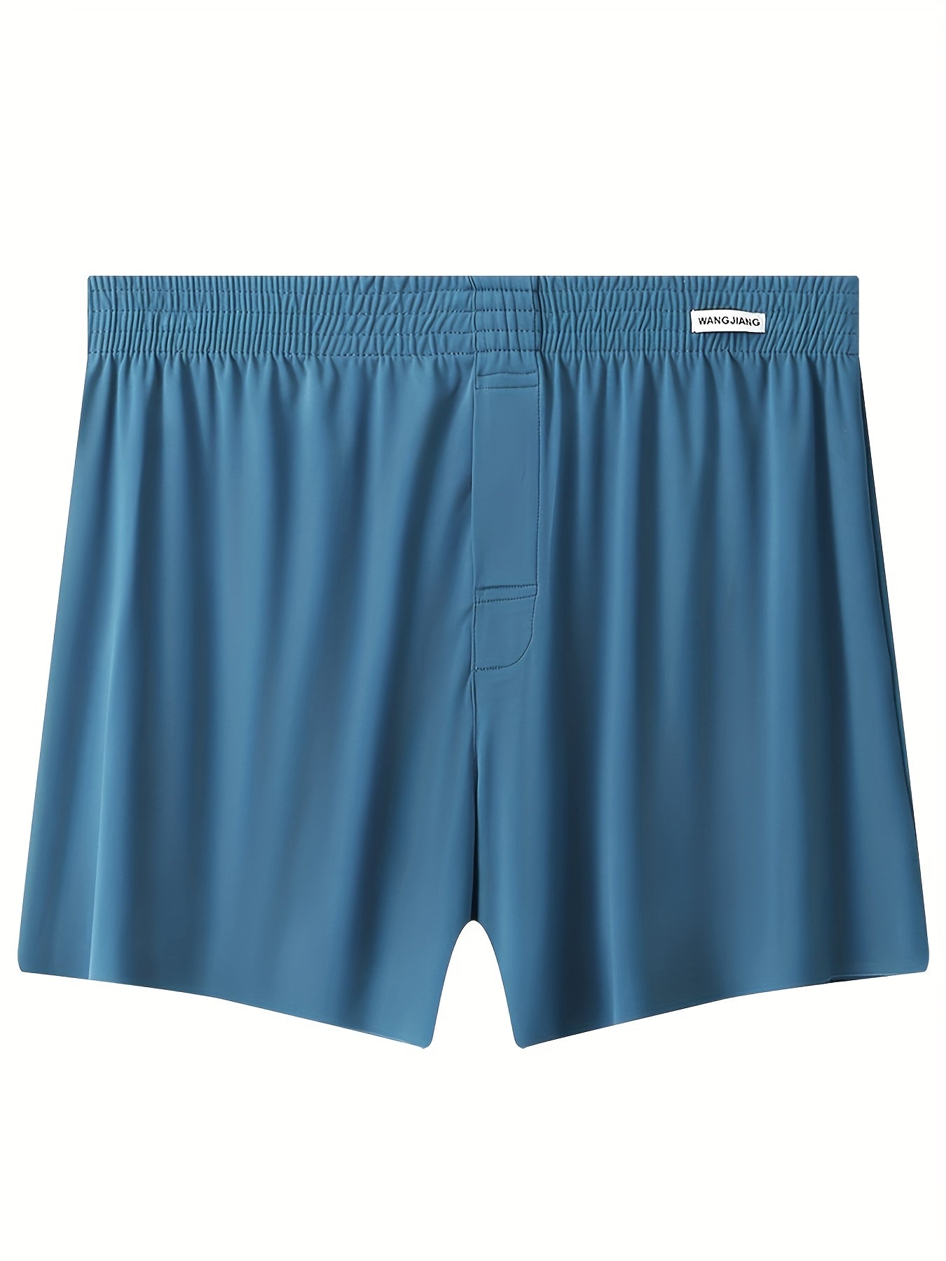 Men's Loose Fit Ice Silky Boxer Shorts with Button Waistband