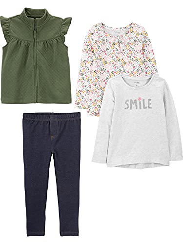 Simple Joys Girls 4-Piece Playwear Set - Soft & Versatile