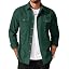 Men's Long Sleeve Button-Up Shirt Jacket with Flap Pockets