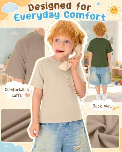 7-Pack Toddler Boys' Cotton Crewneck Tees