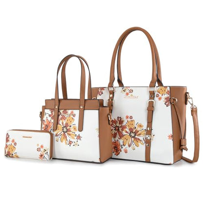 Women’s 3-Piece Tote Bag and Wallet Set – Stylish Shoulder Satchel