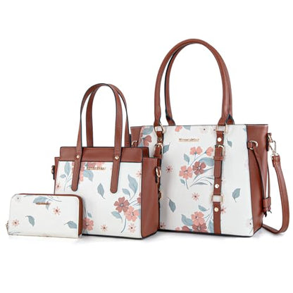 Women’s 3-Piece Tote Bag and Wallet Set – Stylish Shoulder Satchel
