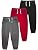 Boys' Cotton Jogger Sweatpants 3-Pack with Pockets