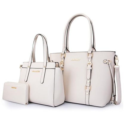 Women’s 3-Piece Tote Bag and Wallet Set – Stylish Shoulder Satchel