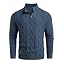 Men's Cable Knit Henley Sweater with Ribbed Stand Collar