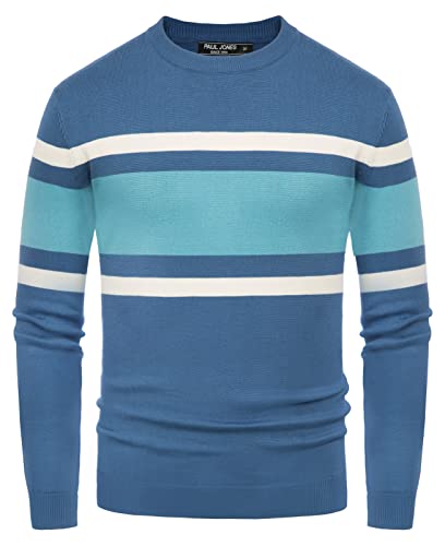 Men's Striped Crewneck Pullover Sweater by PJ PAUL JONES