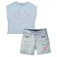 Girls Denim Shorts and Graphic Tee Set for Summer