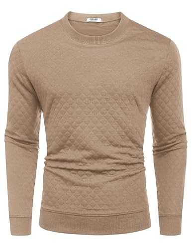 Men's Lightweight Crewneck Sweatshirt with Geometric Texture