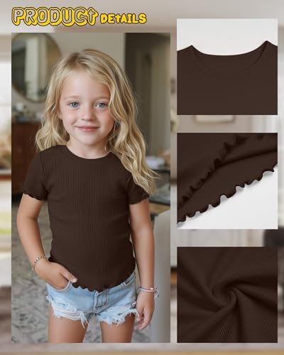 3-Pack Baby Girls Ribbed Cotton Blend T-Shirts
