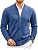 Men's Full Zip Mock Neck Cardigan Sweater with Pattern