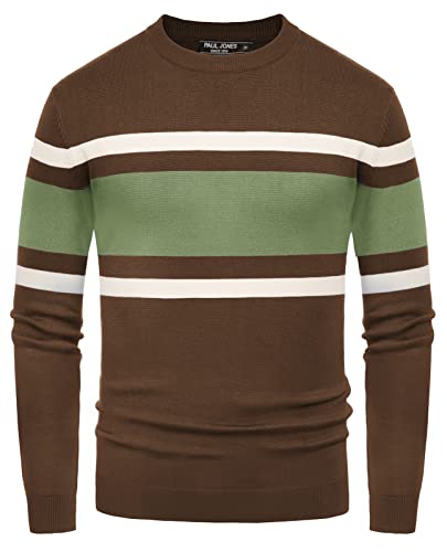 Men's Striped Crewneck Pullover Sweater by PJ PAUL JONES