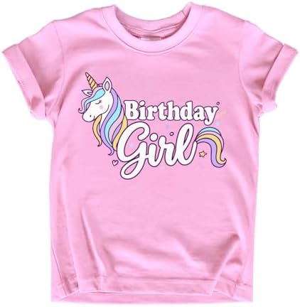 Girls Unicorn Birthday Shirt Toddler Party Tee 1-7 Years