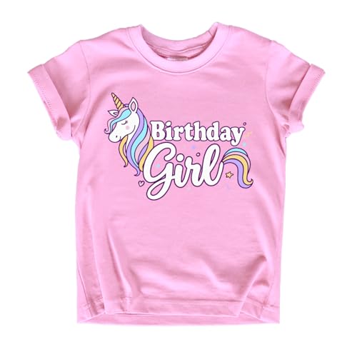 Girls Unicorn Birthday Shirt Toddler Party Tee 1-7 Years
