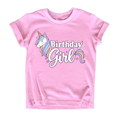 Girls Unicorn Birthday Shirt Toddler Party Tee 1-7 Years