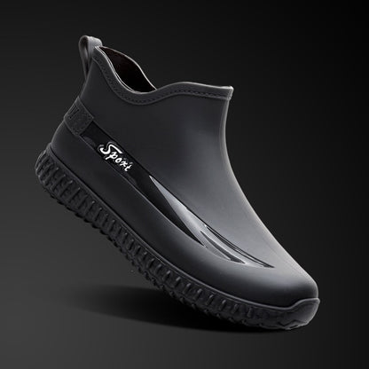 Men's Casual Short PU Rain Boots for All-Season Comfort