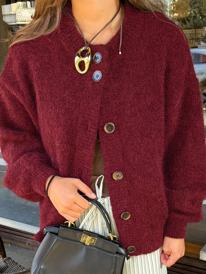 Women'S Vintage Sweater Coat - Soft Long Sleeve Cardigan with Button Front, Chic Office to Party Outerwear, Elegant Casual Outfits, Machine Washable Fall Winter Spring Jacket for Everyday &, Cute Sweaters