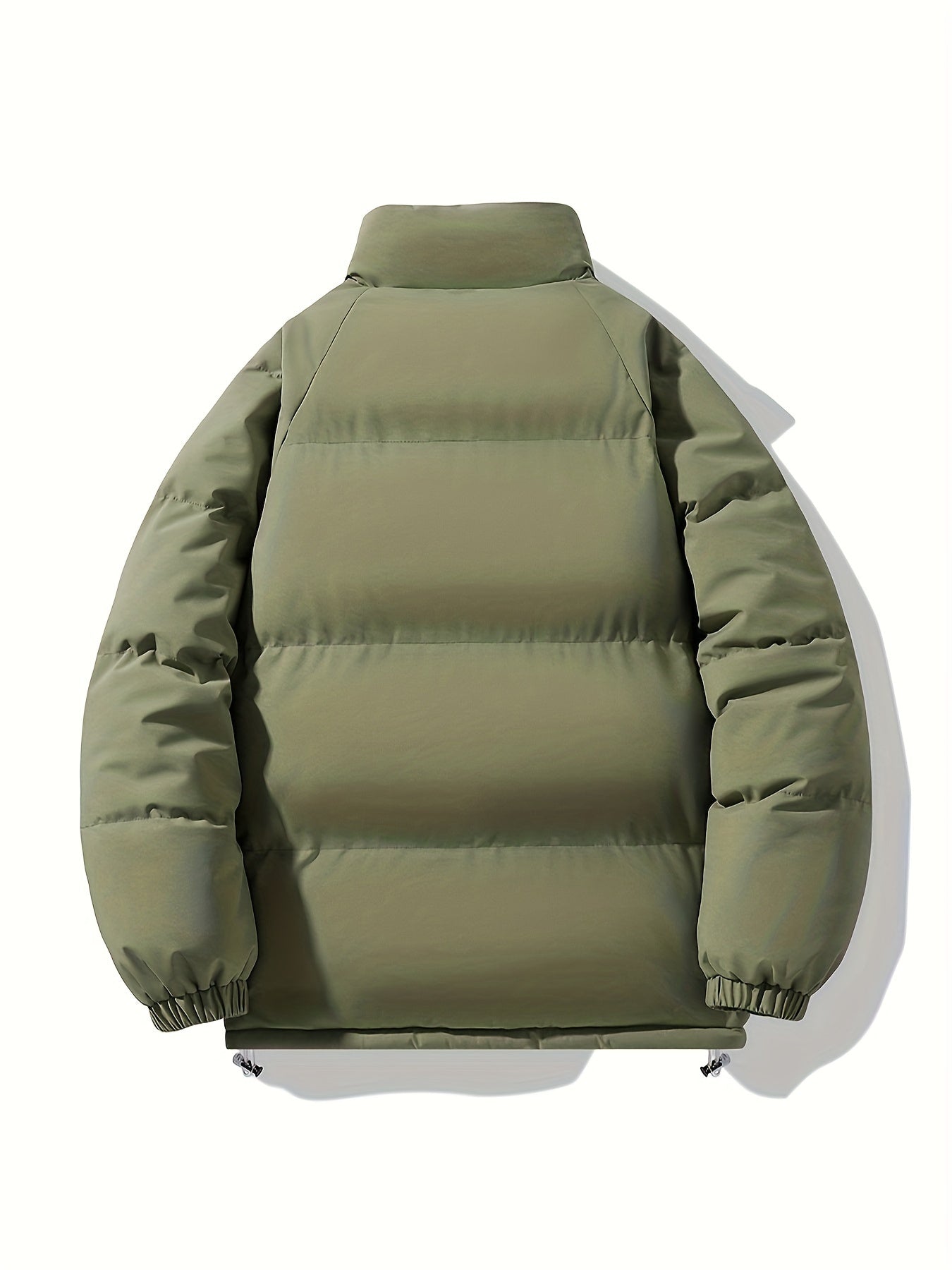 Տղամարդու երկկողմանի ձմեռային բաճկոն՝ հաստացված, կանգուն օձիքով, կայծակաճարմանդով և «MADEASURABLE» և «I CONUT» գրությամբ, սև և սպիտակ, սովորական չափսի՝ աշնանային և ձմռան համար, աշնանային վերնազգեստ, համարձակ գրություն, դիմացկուն գործվածք