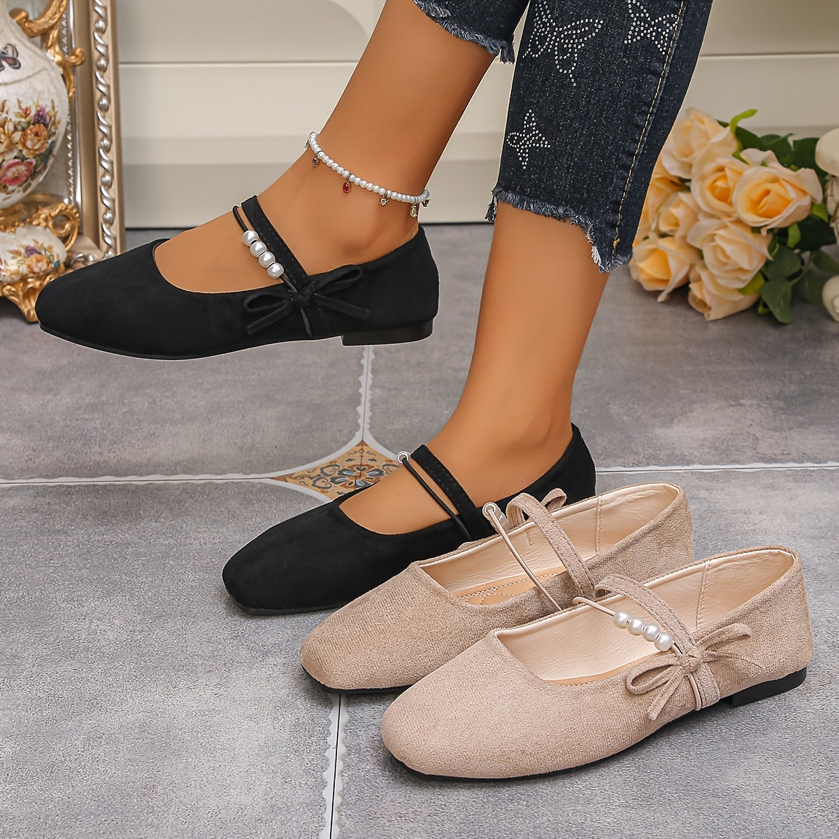 Plus Size Women’s Casual Square Toe Mary Jane Flats
