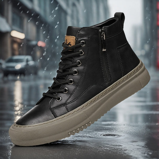 Men's British Style Retro Short Boots with Side Zipper