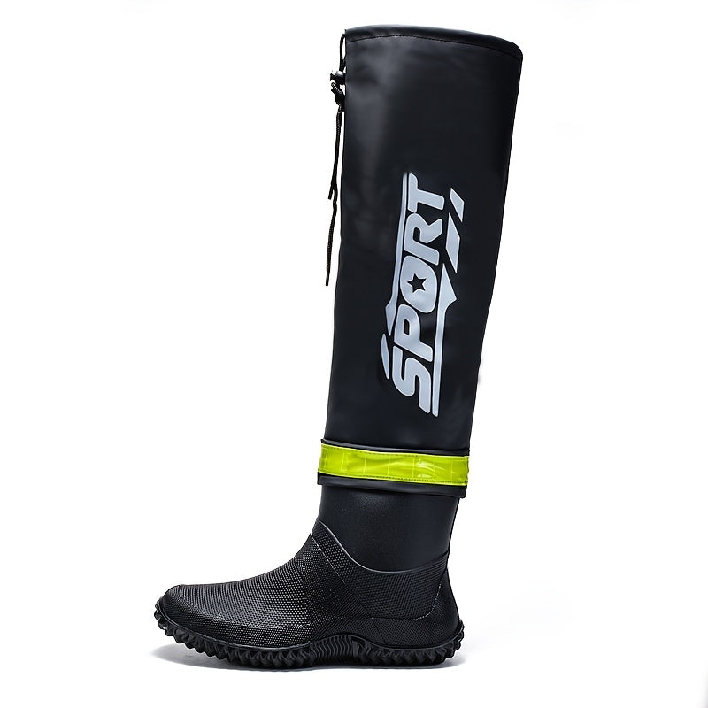 Waterproof High-Calf Slip-On Boots for Outdoor Adventures