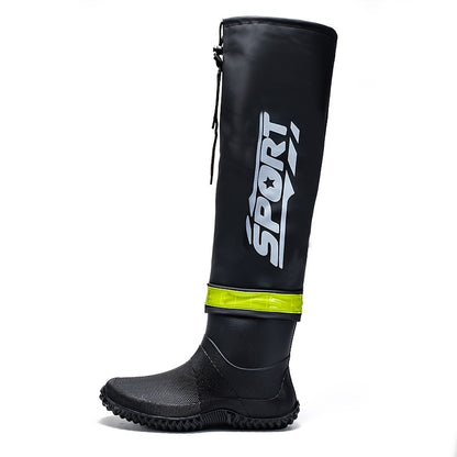 Waterproof High-Calf Slip-On Boots for Outdoor Adventures