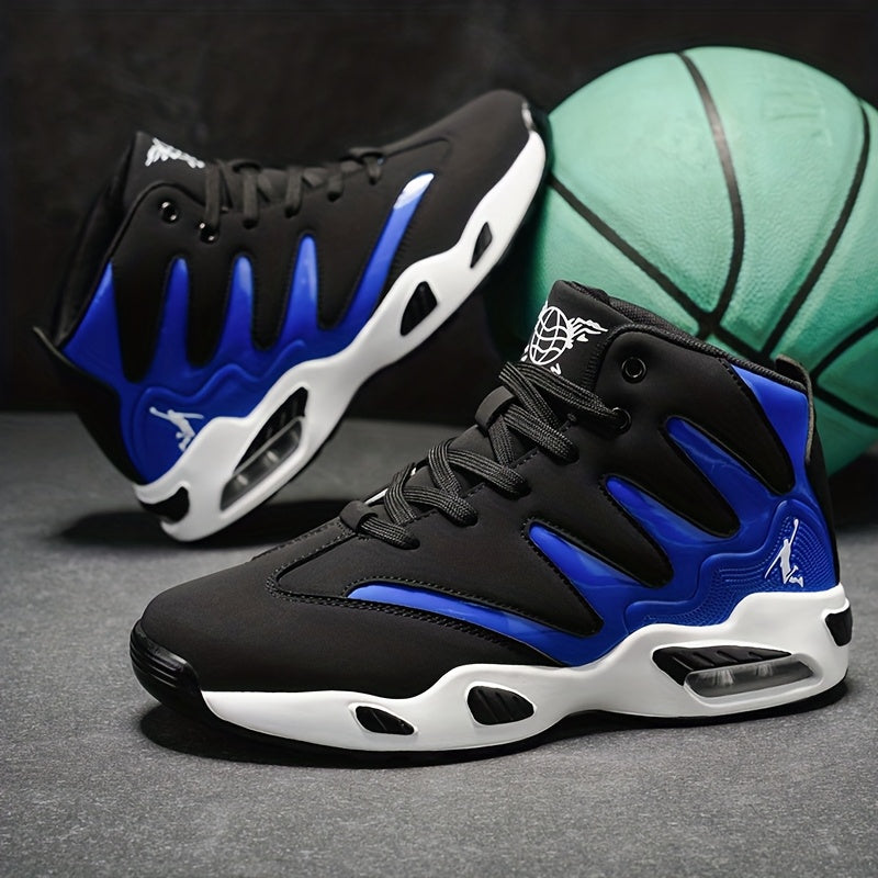 Men's High-Top Basketball Shoes Lightweight Breathable PU Sneakers