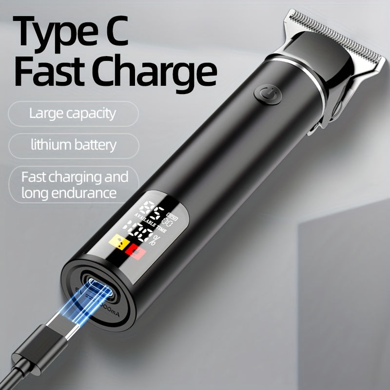 Men's Hair Trimmer, Hair Salon Electric Hair Clipper, USB Fast Charging, Men's Shaver, Shaving Scissors, Home Hairdressing Tools, Men's Facial, Comes with 6 Size Limit Combs, Surprise Gifts