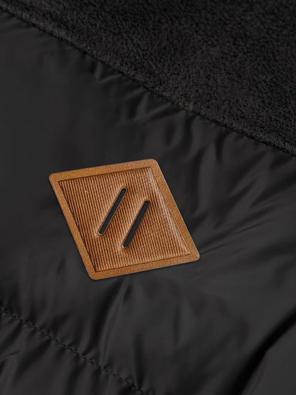 Տղամարդու առօրյա բաճկոն՝ արհեստական ​​մորթուց օձիքով, 100% պոլիեսթեր, միագույն, երկար թևքերով, կայծակաճարմանդով, սովորական չափսերով, գործվածքով, 60 գ/մ² աստառով արշավային բաճկոն