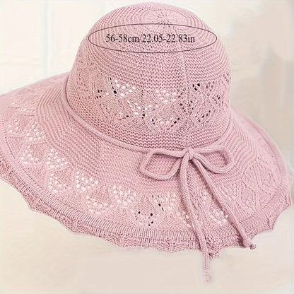Elegant Women's Sun Hat, Breathable Foldable Wide Brim Beach Hat With UPF Protection, Hand Washable, Summer Large Brimmed Travel Sunshade Hat