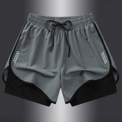 Women'S Active Geometric-Patterned Shorts - 92% Polyester, 8% Elastane Blend with Slight Stretch, Woven Athletic and Casual Shorts for Gym, Fitness, Running, Spring to Fall