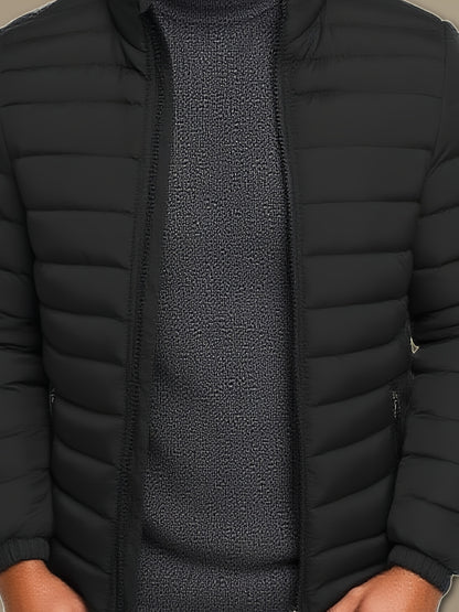 Men's Lightweight Stand Collar Winter Jacket - Casual Loose Fit