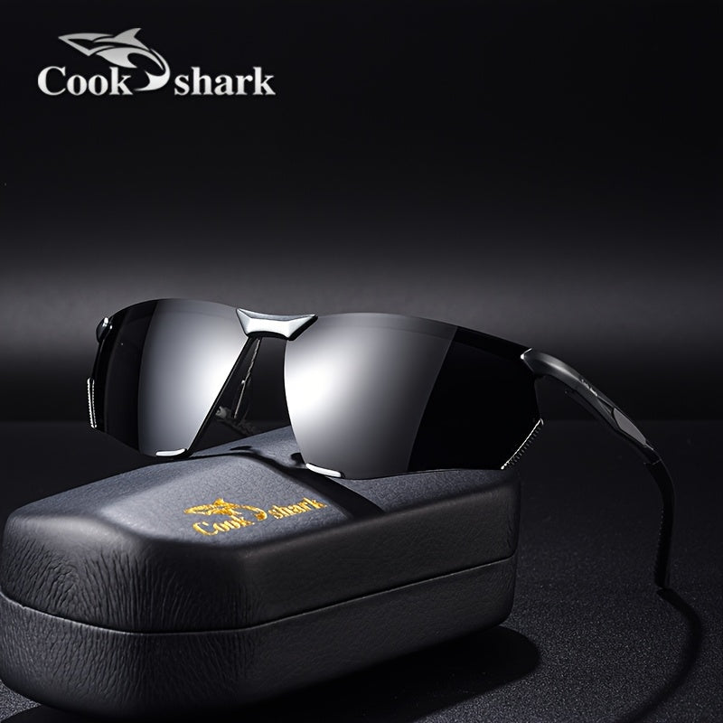 Cookshark Men's Polarized Semi-Rimless Sunglasses for Driving
