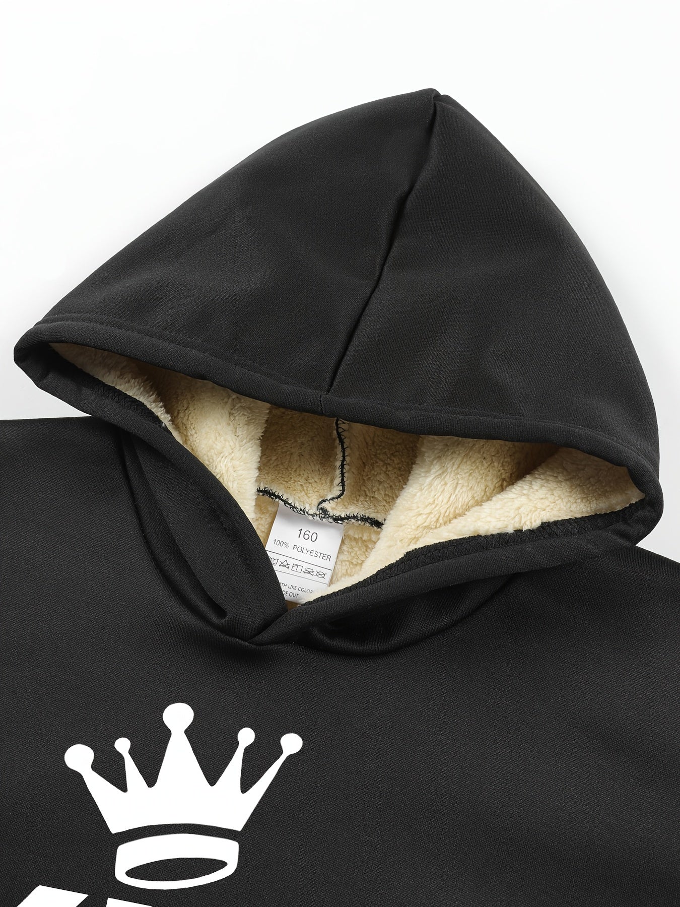 2pcs Boys' Fleece-Lined Thickened Warm Hoodie + Pants Set, Stylish Letter Print Winter Comfortable Sportswear Outfit for Kids Casual Leisurewear, Perfect for, Blanket Hoodie Kids