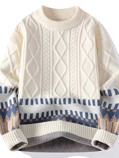 Նոր տղամարդու սվիտեր աշնան և ձմռան համար, խիտ և բազմակողմանի տրիկոտաժ դեռահասների համար, որը ներկայացնում է նորաձև զույգերի ոճը