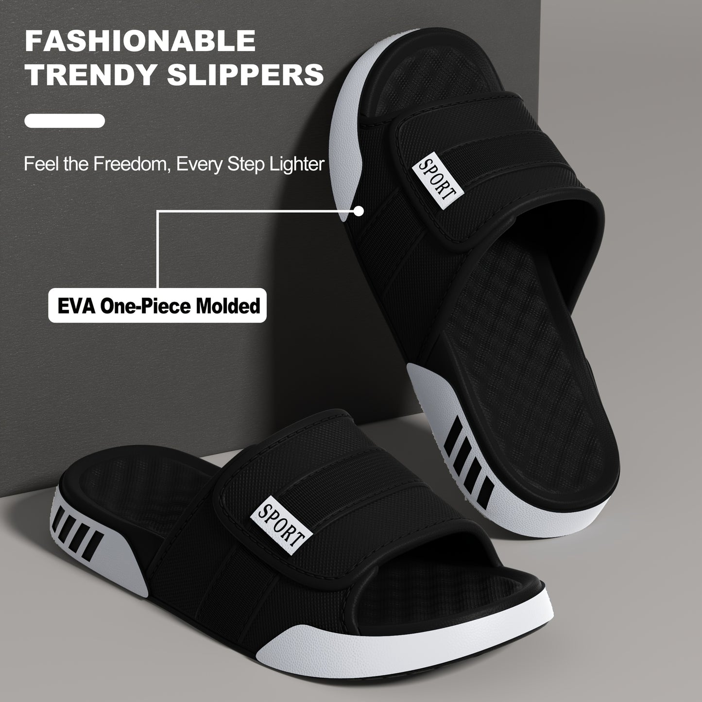 Men's New Summer Slides | EVA 1pc Molding Non-Slip Breathable Multi-Color for Beach Home Vacation - ayq