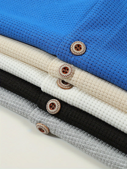 Men's Casual Hooded Jacket - Soft, Breathable Polyester with Button-Up Design & Pockets | Perfect for Spring, Fall & Outdoor Activities, Long Sleeve, Fashion, Daily, Leisure Style, Conventional Version