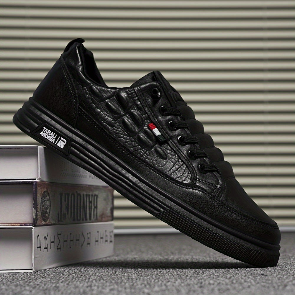 Men's Breathable Crocodile-Embossed Sneakers - Casual & Stylish, Non-Slip Faux Shoes for All Seasons