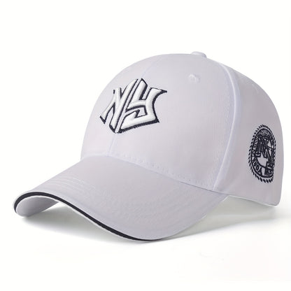 1pc, Unisex Embroidered Hip Hop Snapback Cap, Lightweight Woven Fabric Baseball Hat with Buckle Closure, All-Season Sun Visor for Men and Women, Hand Wash Only