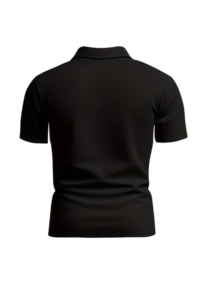 Brand New Short-Sleeve Polo with a Half Zipper, Quick-Drying And Breathable, a Stylish Casual Top - ayq