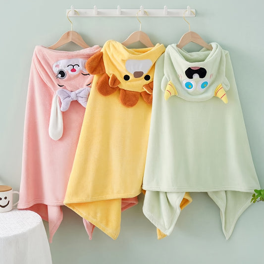 Youngsters's bath towel with colorful cartoon monsters and other shapes, Youngsters's absorbent bath towel, role-playing cloak towel bath towel, super soft absorbent and breathable bath towel