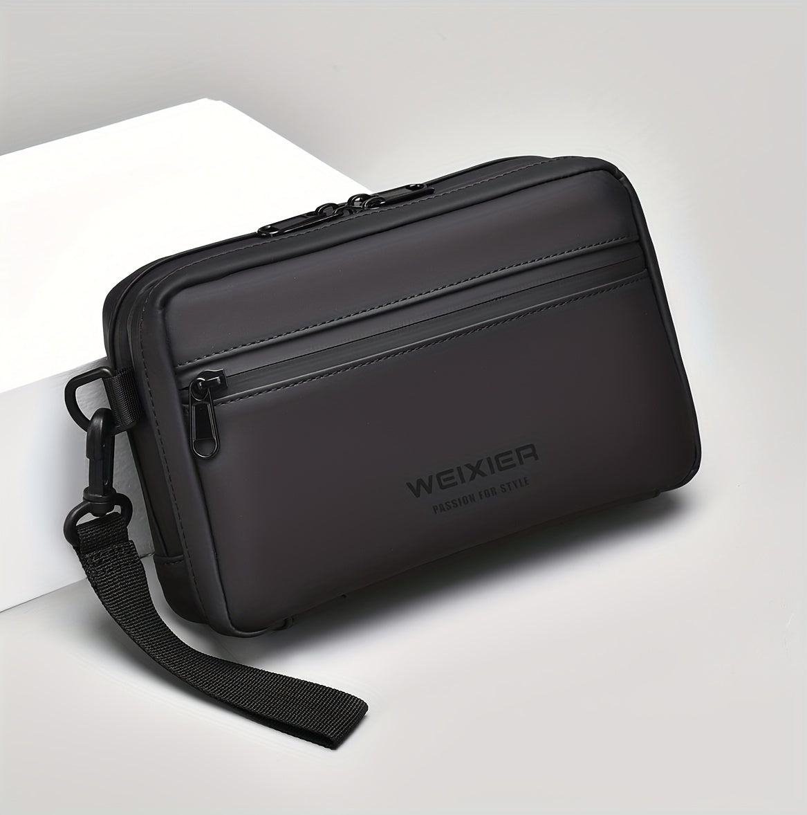 WEIXIER Unisex Fashion Messenger Bag, Shoulder Satchel with Detachable Strap, Polyester Lined, Business Briefcase for Commuting  Outdoor, Ideal Gift for Husband Or Boyfriend