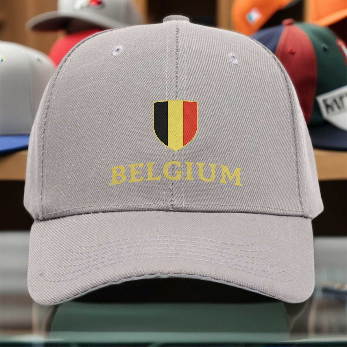 Belgium Flag Baseball Cap Adjustable Fashion Dome Hat