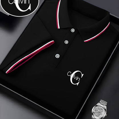 Men's Fashion Collared Shirt Calvin Print, Summer Suitable for Sports and Casual Outings - ayq