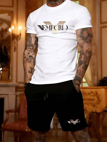 Men's Summer Casual Sportswear Set - Short Sleeve T-Shirt & Shorts