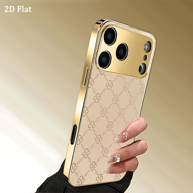 Luxury Gold-Plated Tempered Glass iPhone 18 Pro Max Case