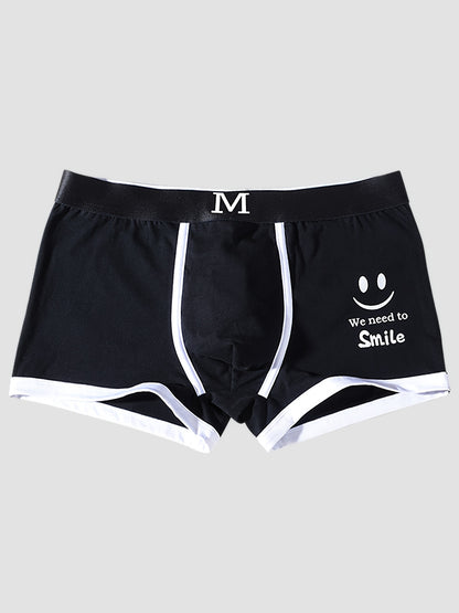 Men's Breathable Geometric Boxer Briefs, Soft Stretchy Shorts